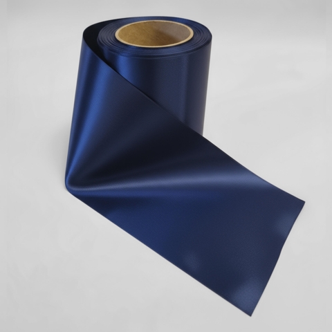 (F25) Mørkeblå Softpoly Satinbånd